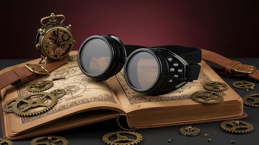 Vintage Steampunk Goggles Mad Scientist Goggles for Halloween Costume | Cosplay Steam Punk Glasses Accessory Ghostbusters Inventor Aviator Goggles for Men,Women,Adult thumbnail 6