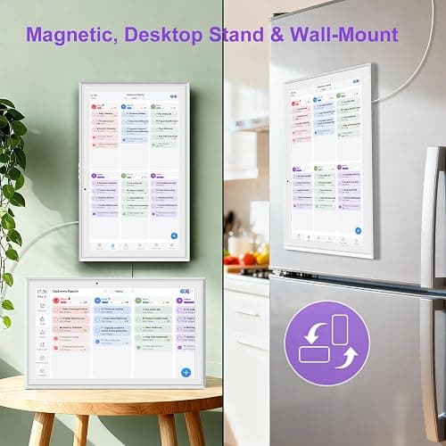 JSUSOU 15.6 Inch Digital Smart Calendar with FREE APP for Fridge & Wall Touch Screen, Magnetic Refrigerator Mount, Electronic Planner for Office Desk, Gift for Parents & Kids, White thumbnail 5