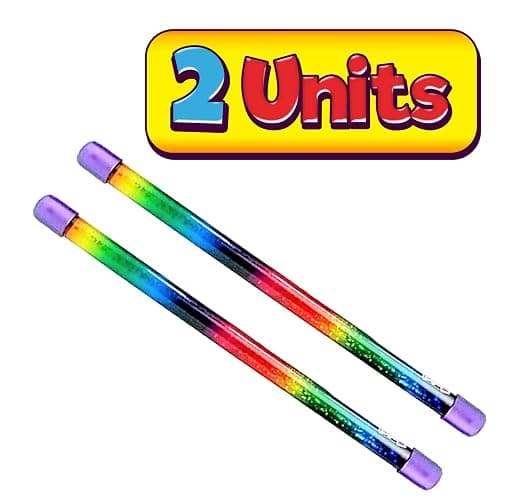 JA-RU Glitter Baton Wand (2 Units) Magic Fairy Rainbow Colors Wands Toys for Girls and Kids Princess Decorations Party Favors Twirling Cheerleader Dance Baton. Plus 1 Sticker 2002-2s thumbnail 3