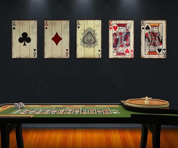 Vintage Poker Wall Decor Metal Sign Retro tin Sign Wall Decorative Signs for Man Cave Home Cafe Pub bar Shop 12x8 Inch Club 10 thumbnail 2