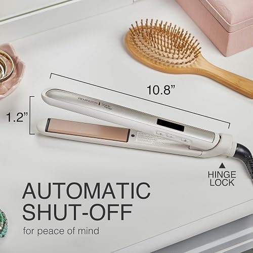 Remington Shine Therapy 1 Inch Hair Straightener, Argan Oil & Keratin | Keratin ceramic plates deliver smooth results; this flat iron reduces frizz for ideal hair styling. thumbnail 4