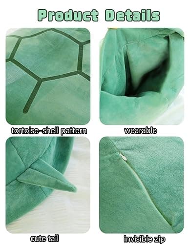 Rruonshully 40 Inch Wearable Turtle Shell Pillows Tortoise Shell Plush Turtle Stuffed Animal Dress Up Cushion Costume for Adlut thumbnail 4