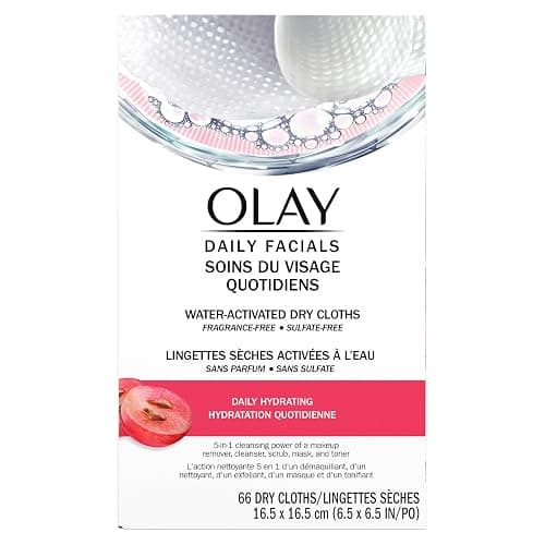 Olay Daily Facials 5-In-One Hydrating Cleansing Cloths with Grapeseed Extract, 66 Count - Image 1