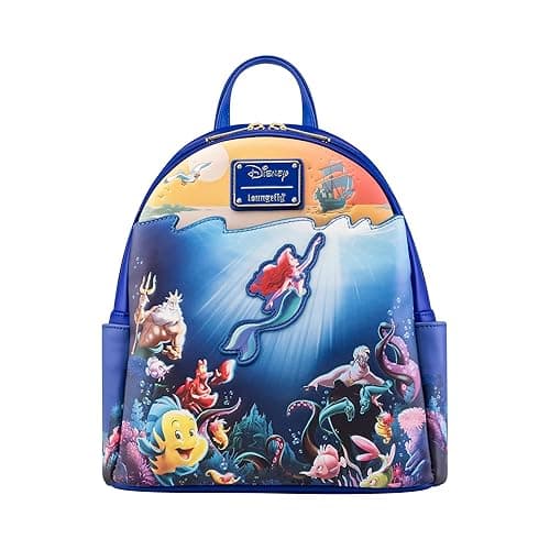 Loungefly Backpack Disney - Little Mermaid - Backpack - Disney Princesses - Cute Collectable Bag - Gift Idea - Official Merchandise - for Boys, Girls Men and Women - Movies Fans