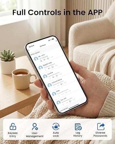 IBLOG Smart Deadbolt Lock, Fingerprint Keyless Entry Door Lock App Control, Electronic Touchscreen Keypad, Auto Locking, IP54 Weatherproof, Easy Install Digital Deadbolt for Front Door thumbnail 2