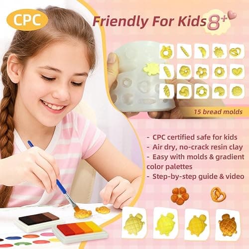 iLAND Crafts Kits for Girls Ages 8-12 Molding Air Dry Clay for Kids Art Kits for Girls Ages 10-12 DIY Mini Dollhouse Food Toys For 7 9 10 Year Old Kids Tween Cute Birthday Gifts Creative Christmas Fun thumbnail 4