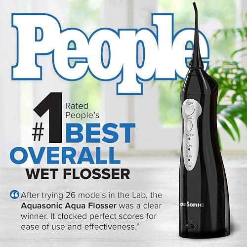 AquaSonic Aqua Flosser - Cordless Rechargeable Water Flosser for Teeth - Waterproof, Portable Oral Irrigator for Dental Cleaning with 5 Jet Tips – Braces Home Travel thumbnail 8