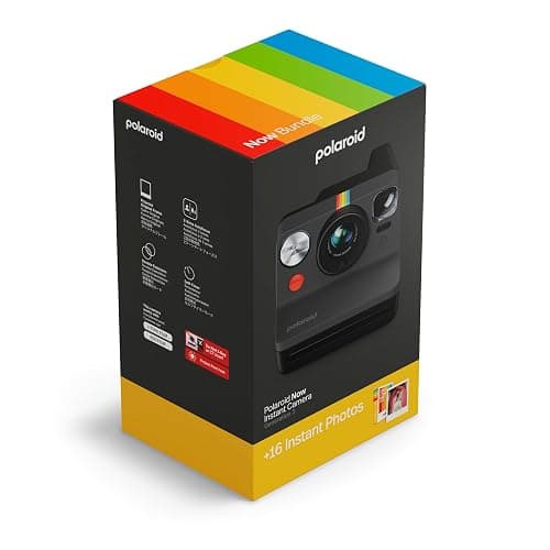 Polaroid Now 3rd Generation I-Type Instant Camera + Film Bundle - Now Black Camera + 16 Color Photos (6560) thumbnail 5