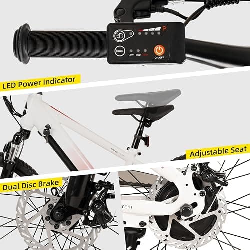 JOYSTAR 20 24 Inch Electric Bike for Kids Teens Ages 7+ with 250W Brushless Motor, 15 Miles 15MPH Electric Mountain Bicycle with Removable Battery, Safe Mini Ebikes with Dual Disc Brakes thumbnail 4