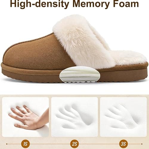 Litfun Women's Fuzzy Memory Foam Slippers Fluffy Winter House Shoes Indoor and Outdoor thumbnail 5