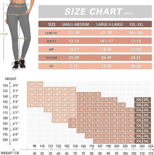 DHSO 3 Pack Leggings for Women, High Waist Tummy Control Yoga Pants Non See-Through Workout Running Tights thumbnail 5