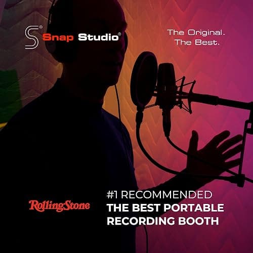 Snap Studio Ultimate Vocal Booth | Portable Sound Booth for Recording Echo-Free Vocals | 360 Reverb Stand-In Isolation Shield | Pro-Sound Blankets | Recommended by Rolling Stone - Black thumbnail 2