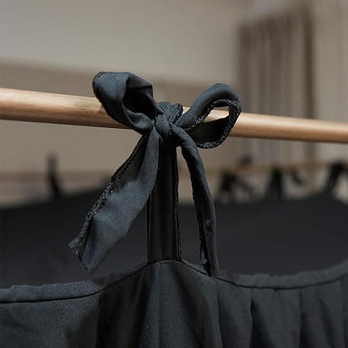 AIOOO 4 Corners Post Princess Curtain Bed Canopy Double Layer Cozy Mosquito Net Mesh and Cloth for Girls Adults Bedroom Decoration (Double-Black/Black, 53" W*78" L*82"*H/(Full)) thumbnail 7