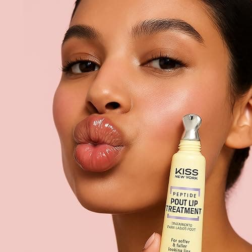 KISS NEW YORK Peptide Lip Treatment, Hydrating & Non-Sticky Plumping Balm, Shea Butter, Castor Oil & Squalane Reduces Look of Fine Lines, Softer & Fuller Lips with Cooling Metal Tip (Unscented Clear) thumbnail 8