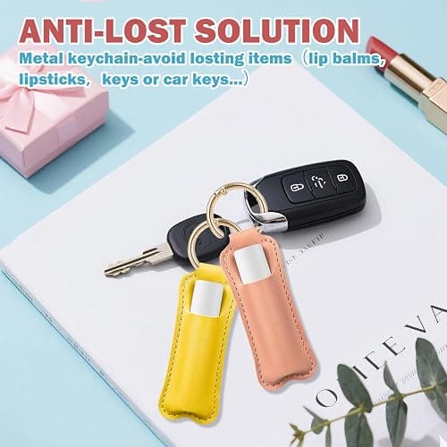 HEYSKAY Chapstick Holder Key Chain Lipstick Holder Lip Balm Holder Keychain | Stocking Stuffers Gift, Compatible with Chapstick, Lip Balm and Lipstick, Bag Charm Accessories, Gifts for Women Friend thumbnail 7