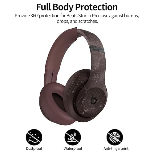 【3 in 1】 Silicone Case for Beats Studio Pro, Anti-Scratch Ear Pad Case Cover Shell Headband Accessories Soft Silicone Skin Protector for Beats Studio Pro (Brown) thumbnail 3