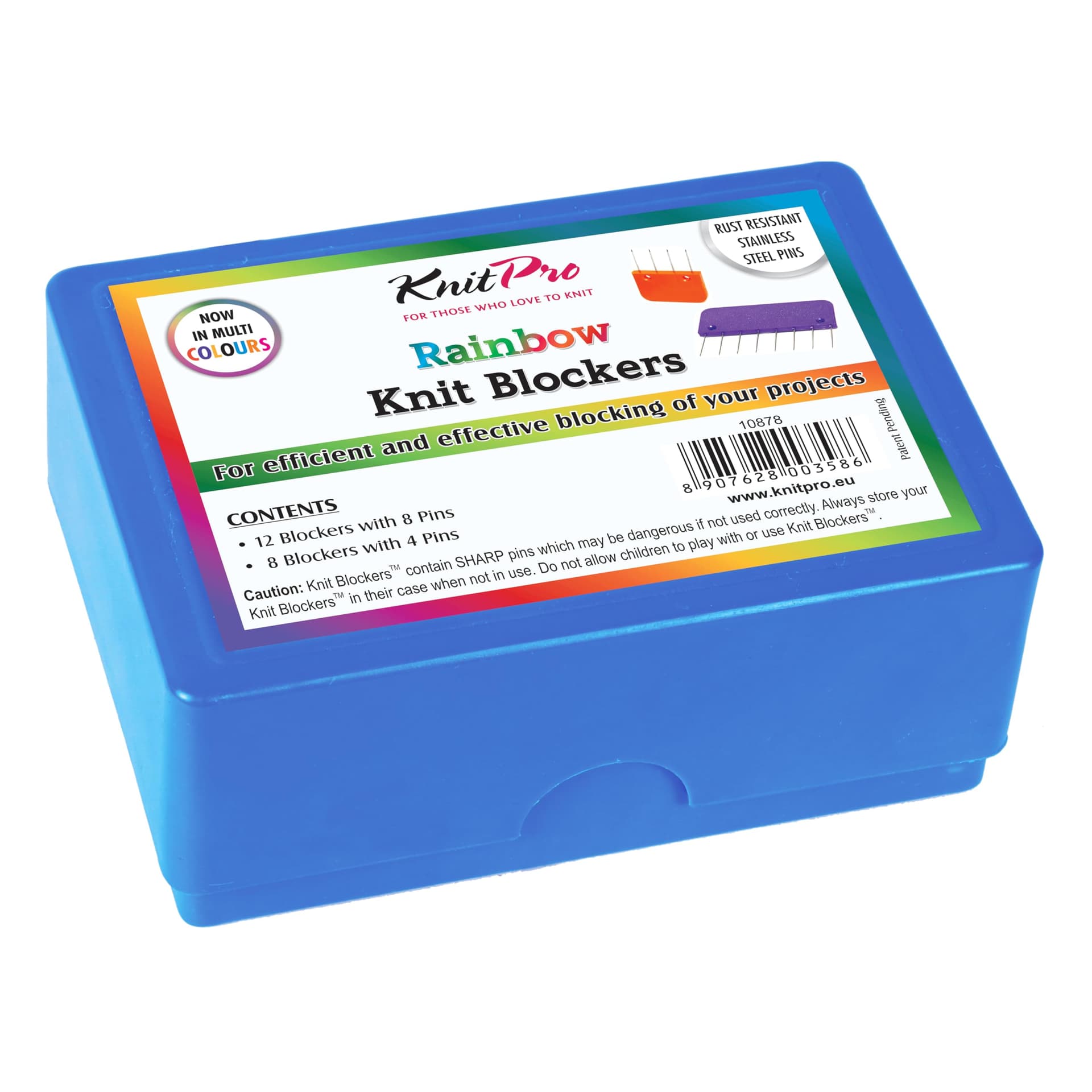 KnitPro - KnitPro Knitblockers Box Rainbow, 12 8-Wire and 8 4-Wire Blockers - 1 Set - Image 1