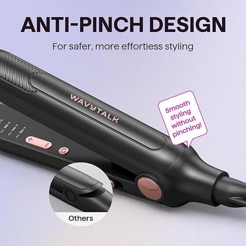 Wavytalk 0.3" Pencil Flat Iron Small Straightener for Short Hair&Pixie Cut | 5 Adjustable temperature settings, 0.3" Ceramic Tourmaline Plates Control Root Styling, Curved Design with Rounded Edges thumbnail 5