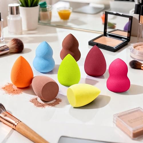 30 Pcs Multicolor Makeup Sponge Set - Latex-Free, Soft & Reusable Beauty Makeup Sponge for Wet/Dry Use Blending Powder Puff for Foundation & Concealer Washable Makeup Sponges thumbnail 8