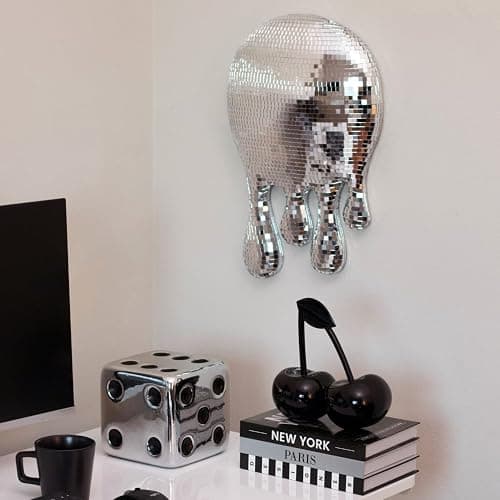 Reimagine Discovery Drippy Disco Ball Decor, Wall Decor Aesthetic with Maximalist, Unique & Funky Style, Cool Room Decor for Bar Carts, Melted Disco Ball Abstract Wall Art, Perfect for Modern Homes thumbnail 3