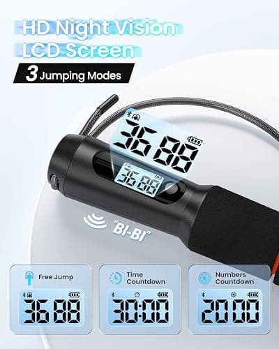 RENPHO Smart Jump Rope - APP Data Storage & Tracking & Analysis, Tangle-Free Jumping Rope for Men, Women, Skipping Rope with Counter, Adjustable workout Jump Ropes for Crossfit, Gym, MMA thumbnail 3