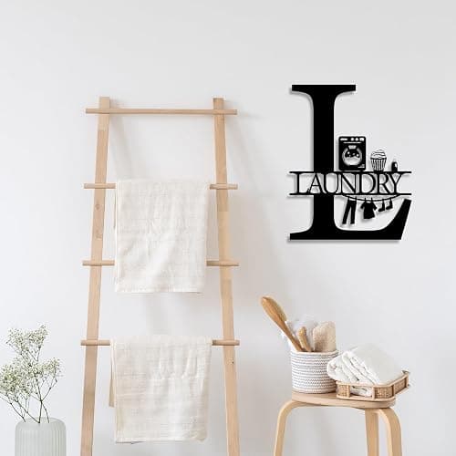 Metal Laundry Room Decor, Black Laundry Signs Wall Decor, Farmhouse Funny Laundry Room Sign, Rustic Wall Hanging Modern Laundry Wall Decor Wall Art, Black, 11x14 Inch thumbnail 2