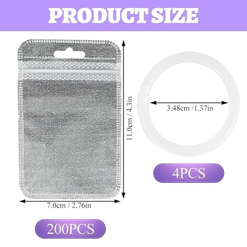 200 PCS Diamond Painting Beads Storage Bags – Reusable Small Ziplock Lock Pouches for Diamond Art Storage, Diamond Painting Beads Storage, Craft Supplies Storage Accessories, Gem Organizer thumbnail 2