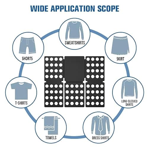 Shirt Folder Board Mini Clothes Folding Board Durable Plastic T-Shirt Folder Easy to Fold Shirts Board T Shirt Folder Laundry Folding Board Folding Tool for Kids and Adults Black thumbnail 5