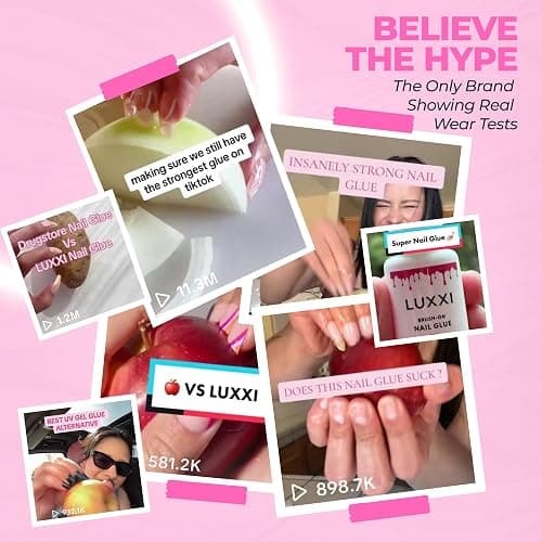 LUXXI Super Strong Brush On Nail Glue for Press On Nails | Best Extra Strength Nail Glue for Long Lasting Extended Wear for Press-Ons, Nail Tips & Acrylic Nails thumbnail 4
