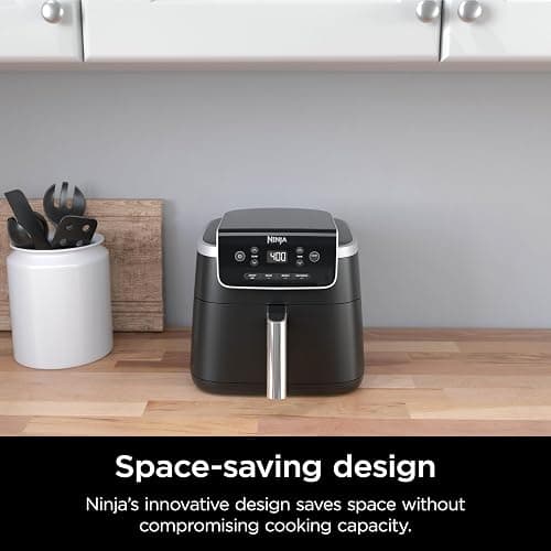 Ninja | Air Fryer | 4-in-1 Pro Air Fry, Roast, Reheat, Dehydrate | 5QT Capacity fits up to 4lbs of French Fries | 400F Max Temp | Nonstick Basket & Crisper Plate | 120V | Grey | AF141 thumbnail 7