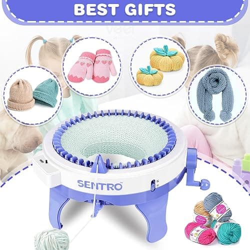BZVV Knitting Machine for SENTRO 48 Needles Smart Knitting Crochet Machine with Row Counter for Adults and Beginners, Knitting Board Rotating Double Loom thumbnail 6