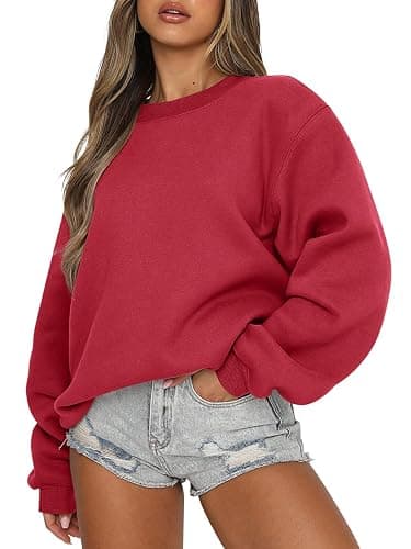 ANRABESS Womens Sweatshirts Crewneck Fleece Oversized Pullover Sweaters Fall Winter Cute Tops Teen Girls Preppy Clothes 2025 - Image 1