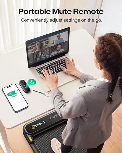 UREVO Strol 2E Smart 2-in-1 Folding Treadmill, Compact Walking Pad with Safety Handle, Plug and Play, Standing Desk Treadmill with Dual LED Display, Smart APP, Walking or Running for Home Office thumbnail 9