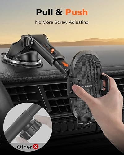 APPS2Car Suction Cup Phone Mount, Universal Phone Holders for Your Car Windshield/Dashboard/Window, Cell Phone Holder Car with Sticky Gel Pad, Compatible with iPhone, Samsung, All Cellphone thumbnail 2