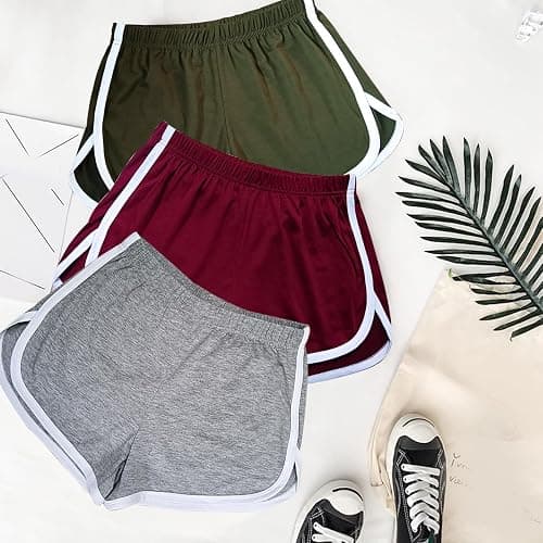 Cameway 4 Pack Women's Cotton Yoga Dance Short Pants Sport Shorts Summer Athletic Cycling Hiking Sports Shorts thumbnail 6