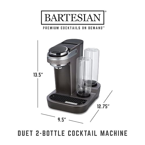 Bartesian Duet Cocktail Machine and Margarita Maker - Compact Home Bartender Mixologist Drink Mixer with 2 Glass Spirit Bottles - Automatic Machine Creates Premium Cocktails and Mocktails in Seconds thumbnail 2