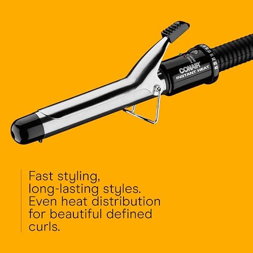 Conair Instant Heat 1-Inch Curling Iron, 1-Inch Barrel Produces Classic Curls, Hair Curler for Short, Medium, and Long Hair, 25 Heat Setting Curling Iron, Black thumbnail 3
