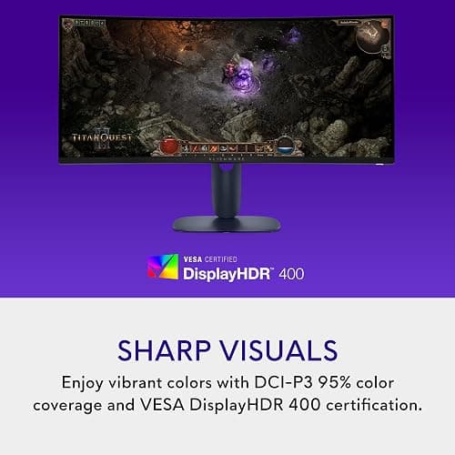 Alienware 34 Curved Gaming Monitor – AW3425DWM - 34-inch WQHD 180Hz 1ms Display, 1500R, AMD FreeSync Premium, VESA AdaptiveSync. thumbnail 4