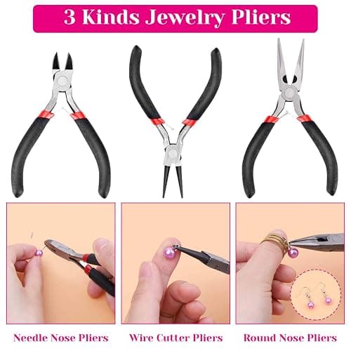 shynek 1857 Pcs Jewelry Making Supplies Kit for Adults, Jewelry Making Tools with Earring Hooks, Findings, Wires, Chains and Helping Hands for Crafts Making and Repair thumbnail 5