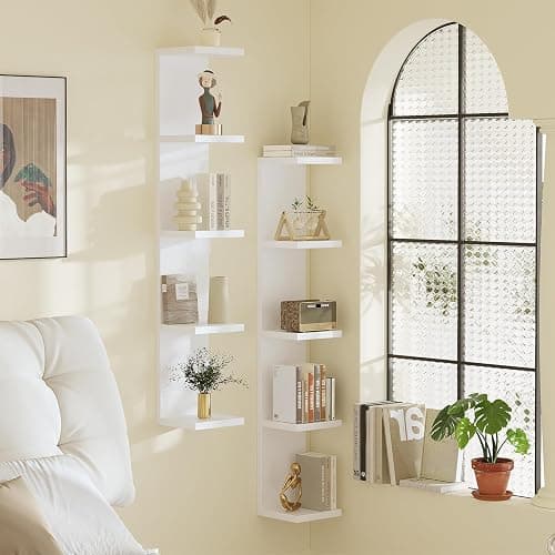 LitaEther 5 Tier White Lack Wall Shelf - Multi-Functional Display Organizer for Anime Figures, Funko Pop, Plants, Makeup & Books (7.1" x 5.5" x 30.7") – Space-Saving Floating Shelf for Home & Office thumbnail 2