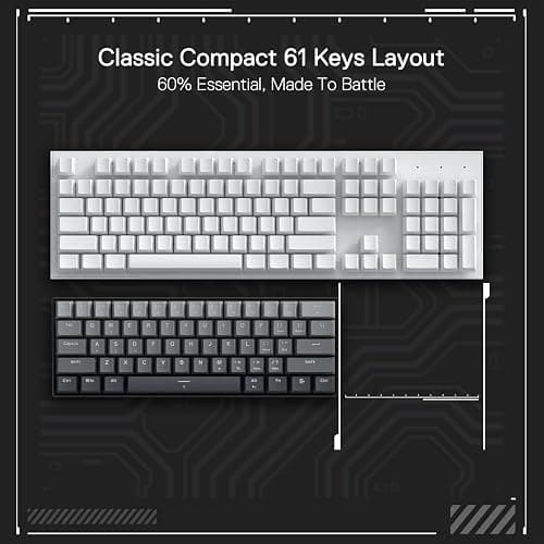 Redragon K617 Magnetic Switch Rapid Trigger Gaming Keyboard, 60% Wired Mechanical Keyboard w/ 8k Hz Polling Rate(0.1ms), Hyper-Fast 0.2mm Actuation Custom Switch Adjustable via Software, Misty Grey thumbnail 7