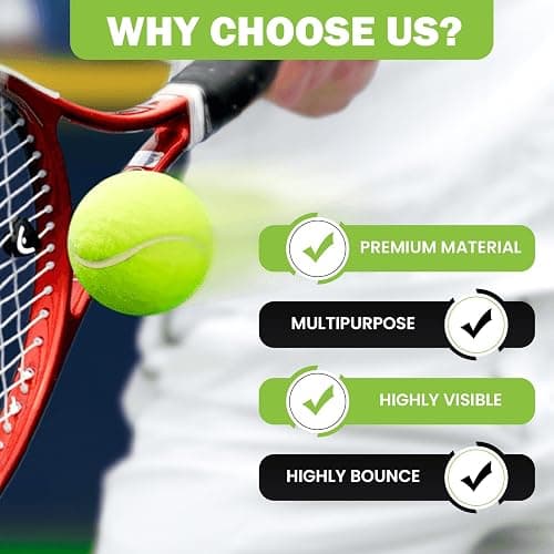 FURWEY Tennis Balls, 12/24/36/80 Pack Bulk Tennis Balls Pressureless Tennis Ball, Come with Mesh Bag for Easy Transport,Pet Dog Playing Balls, Good for Beginner Training Ball thumbnail 5