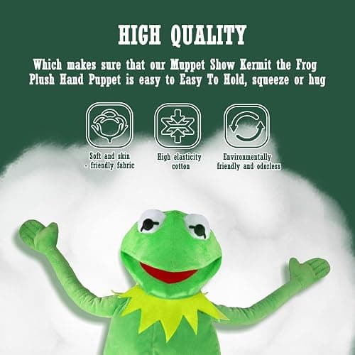 Kermit Frog Puppet, The Muppets Show, Soft Hand Frog Stuffed Plush Toy, Christmas Birthday Gift Ideas for Boys and Girls- 24 Inches thumbnail 5