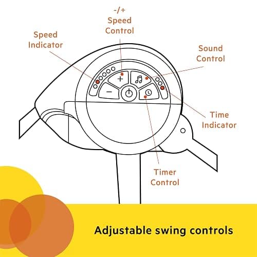 Bright Starts Portable Automatic 6-Speed Baby Swing, Compact Easy-Fold, Music, Toy Bar, 0-9 Months 6-20 lbs (Playful Paradise) thumbnail 8