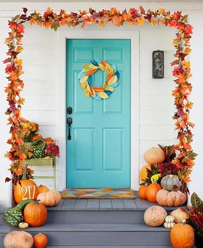 Artiflr 2 Pack Fall Maple Leaf Clearance, 5.9Ft/Piece Hanging Vine Garland Artificial Autumn Foliage Thanksgiving Decor for Home Wedding Fireplace Party Christmas thumbnail 8