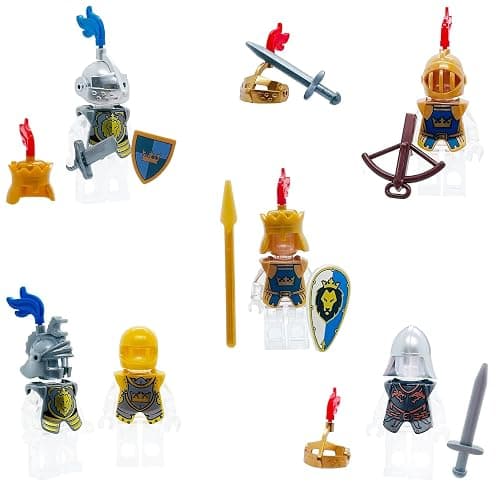 Miutrue Medieval Knight Weapons Pack Accessories Set Building Block Toy Armor Helmet Shield Bow Arrow Designed for Mini Figures Gift for Kids Boys Grils Building Kits Toys thumbnail 6