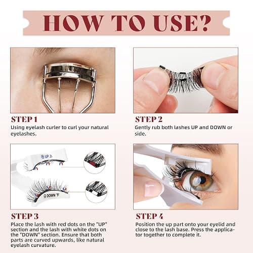 Higu clace Magnetic Eyelashes 1 Pair Reusable Magnetic Lashes With applicator, Magnetic Eyelashes Natural Look, No Glue Needed(XTY-A) thumbnail 6
