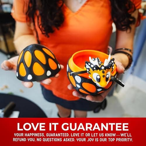 Articulated Monarch Butterfly Dragon Figurine + Egg – Vibrant Orange Winged Fantasy Display Set with Smooth Joints, Ideal for Desk Decoration, Collector Gift, and Sensory Enthusiasts thumbnail 8