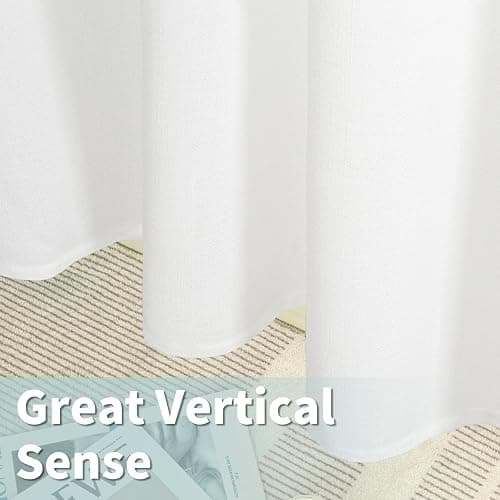 LAMIT White Linen Curtains 84 inches Long 2 Panels, Grommet Semi Sheer Light Filtering Neutral Panels Faux Linen Textured Privacy Living Room Drapes for Bedroom/Farmhouse, 52 x 84 Inch thumbnail 7