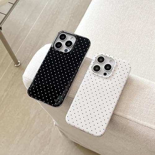 White Tiny Polka Dot Phone Case for iPhone 14/iPhone 13 Cute Retro Chic Trendy Classy Boho Pattern Slim Soft Protective Girls Women Cover(White Tiny Polkadot,i13/i14 6.1inch) thumbnail 2